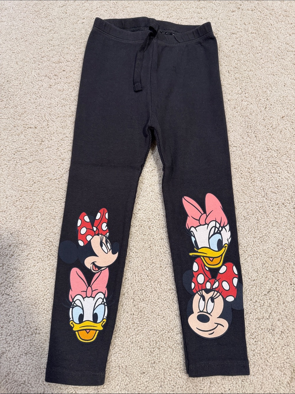 Zara Kids Black Minnie & Daisy Graphic Leggings
